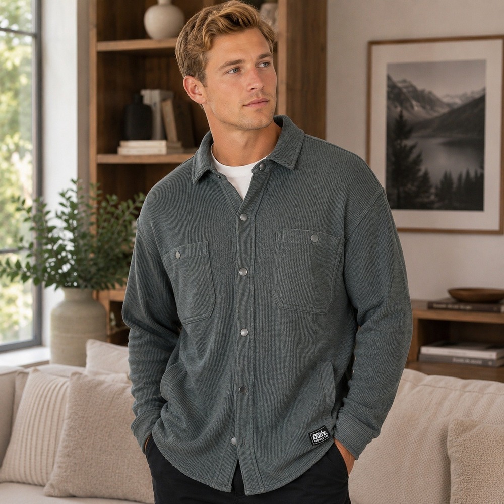 NWT Men's Eddie Bauer Green Corduroy Sherpa Lined Jacket S‎